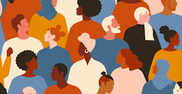 illustration of many culturally diverse people