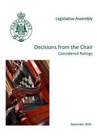 Decisions from the Chair - Considered Rulings Cover