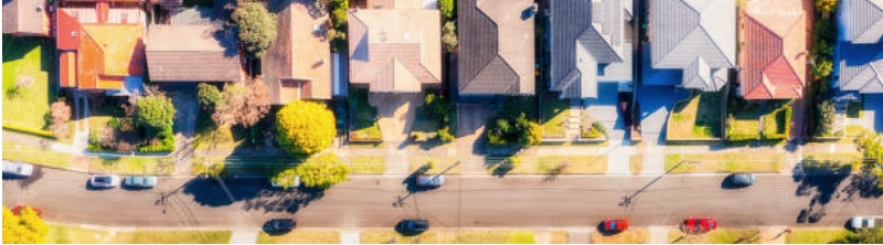 Block of houses from above