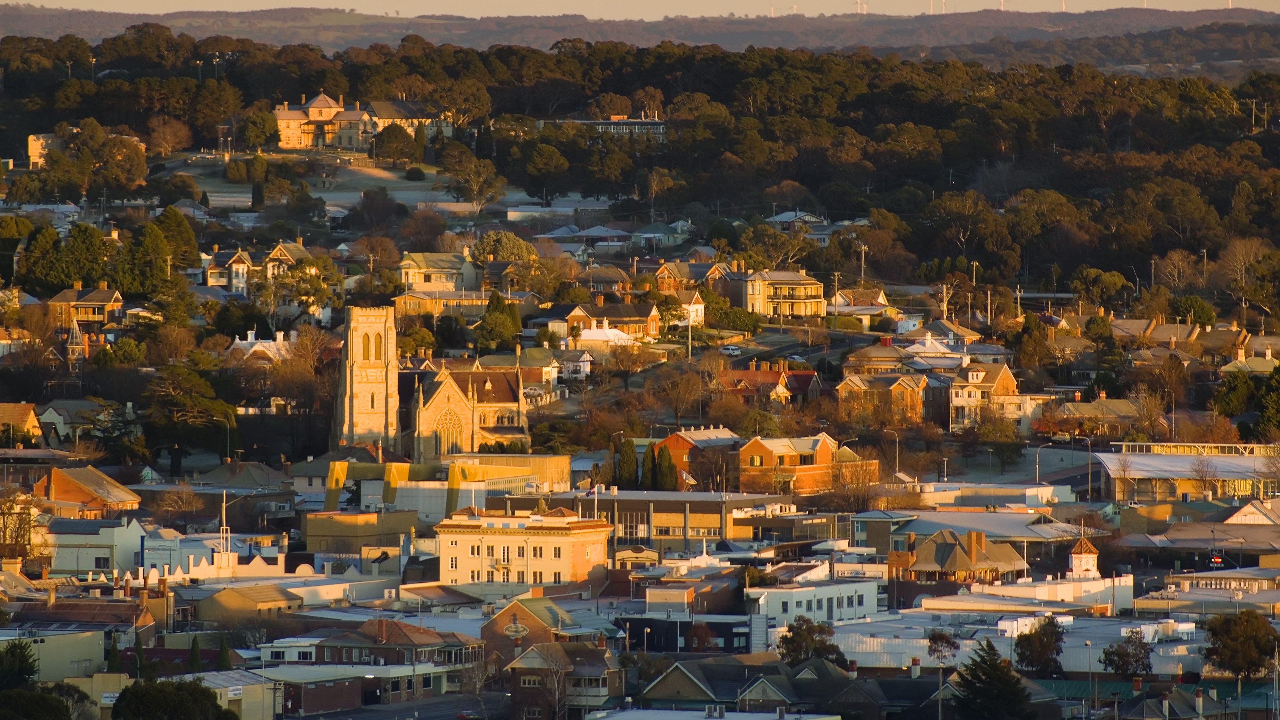Sunset on urban landscape in Goulburn