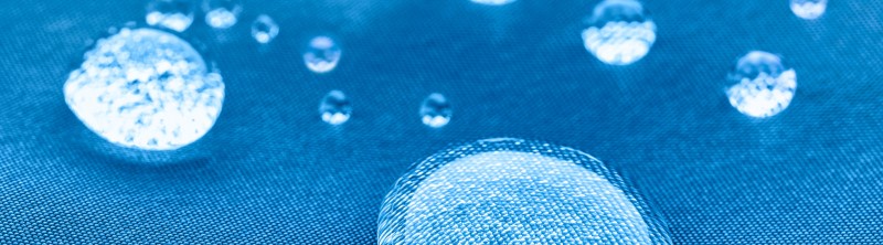 Water droplets on waterproof fabric