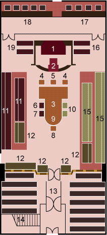 Legislative Council Chamber, seating chart, NSW Parliament The Chamber seating plan showing 'who sits where' in the NSW Legislative Council